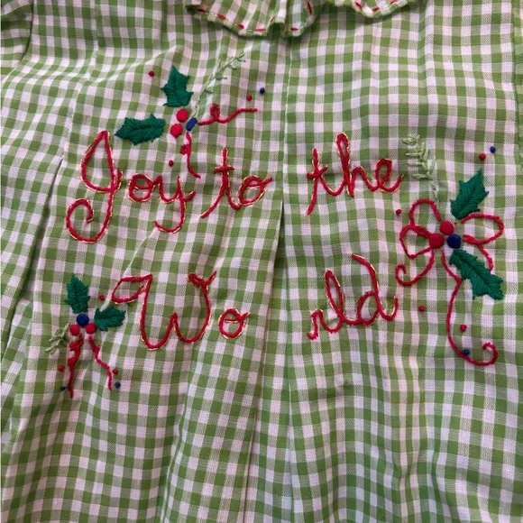 Green Gingham Kids One Piece - Picture 2 of 3